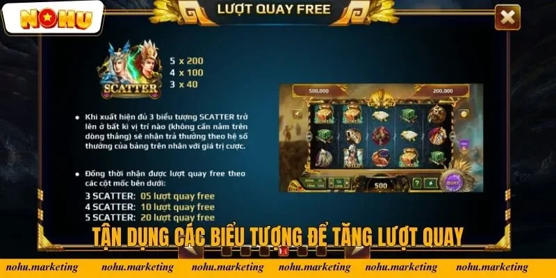 Tận dụng các biểu tượng để tăng lượt quay